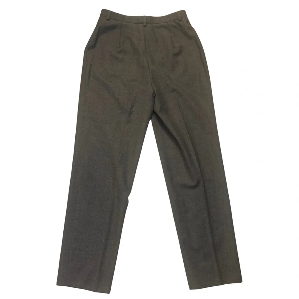 European Gray Wool High Waist Pleated Trousers Pants Size 6 - Picture 5 of 8